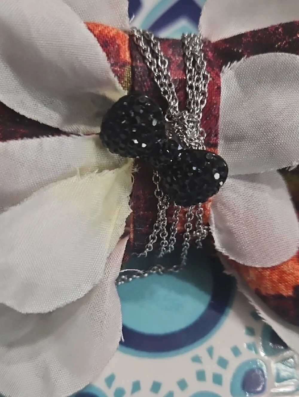 Hand Crafted Floral Bow Chain Charm Pet Collar Accent NEW Or FREE with Any Purch